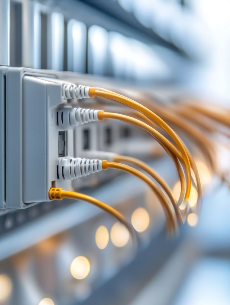 Network Cables Connected to Server in Data Center